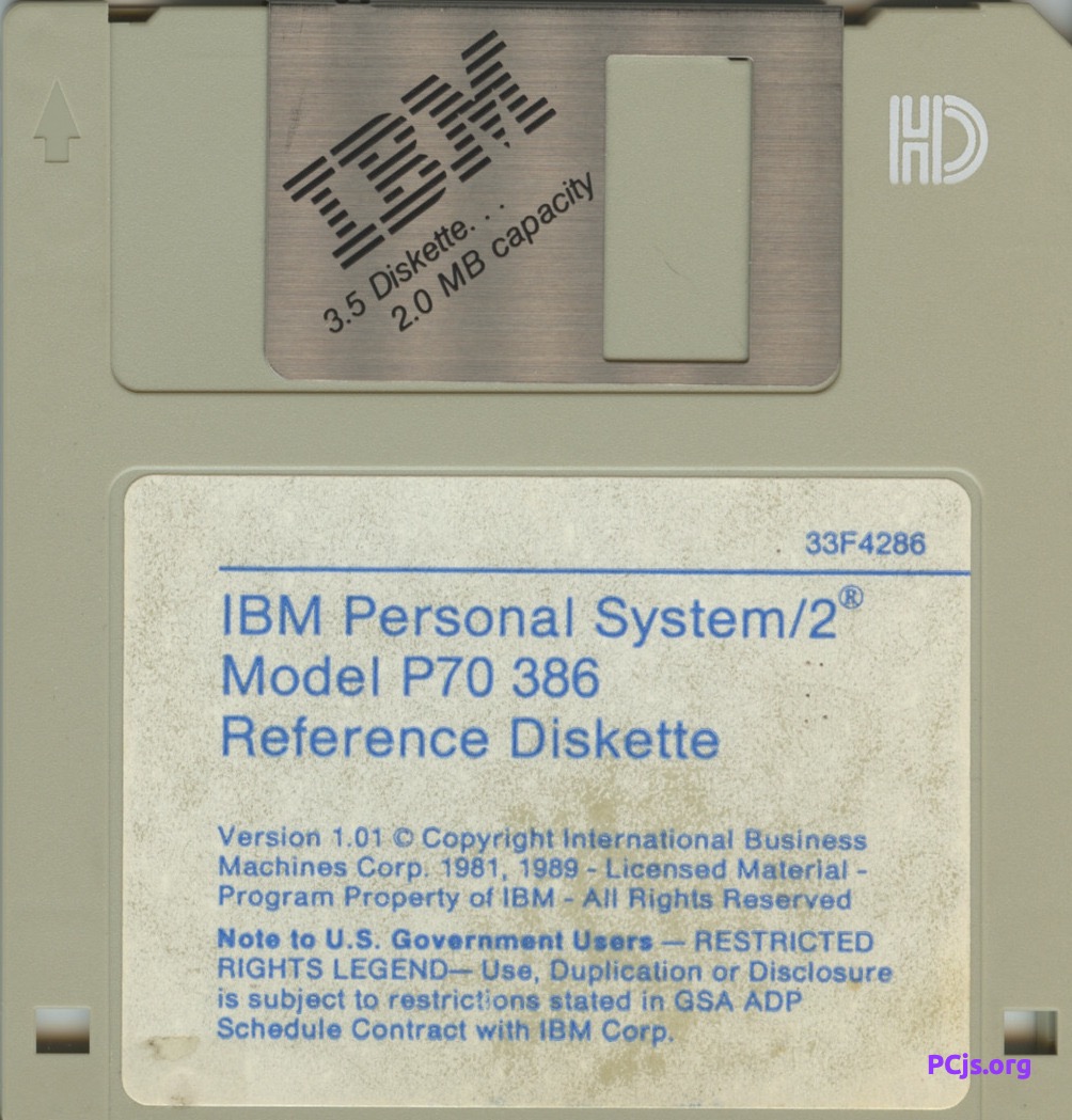 IBM Diagnostics IBM PS/2 Model P70 Reference 1.01 | PCjs Machines