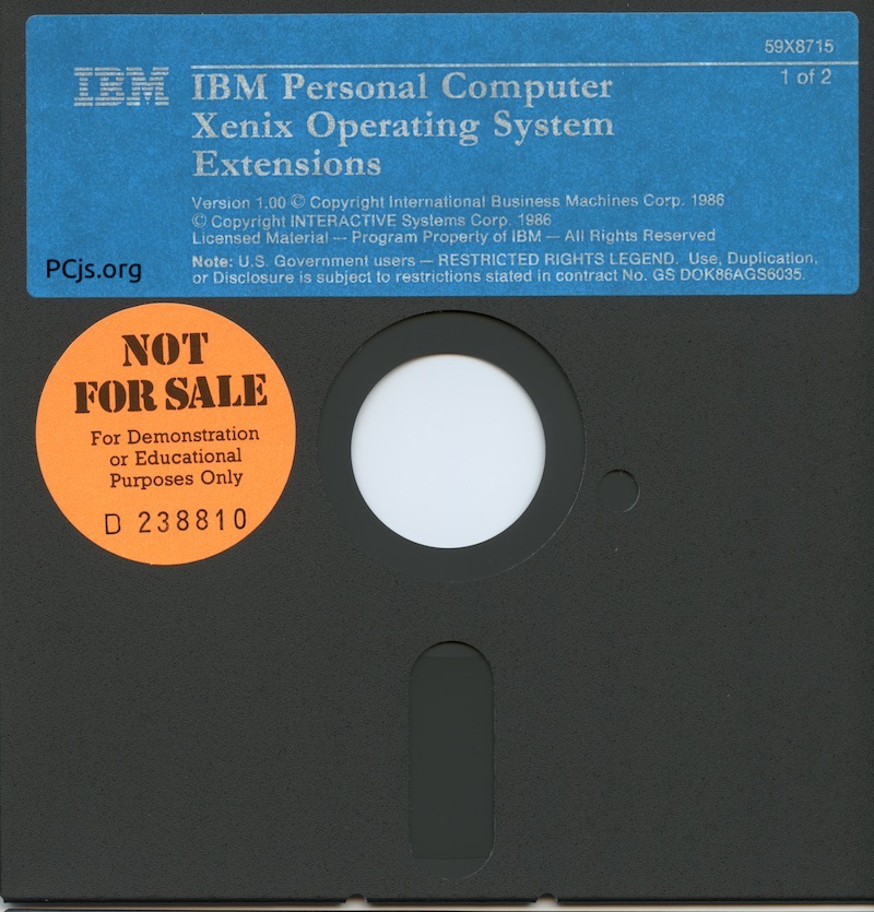 IBM PC XENIX 1.0 Extensions Disk 1