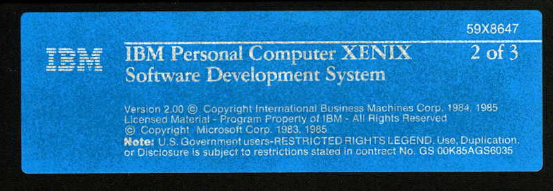 IBM PC XENIX 2.0 SDK 2