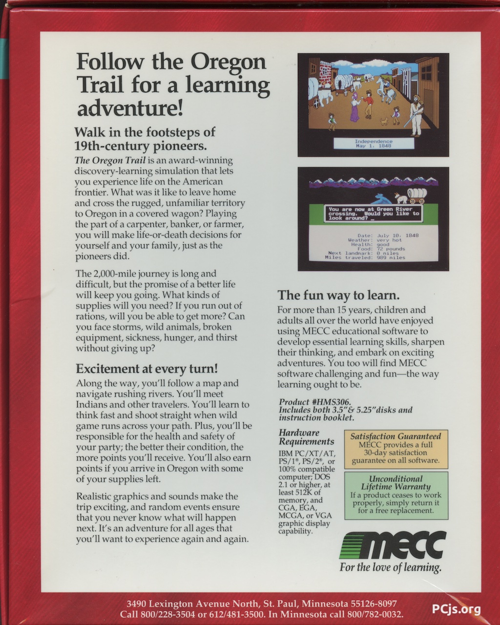 Oregon Trail 2.0 (Box Back)