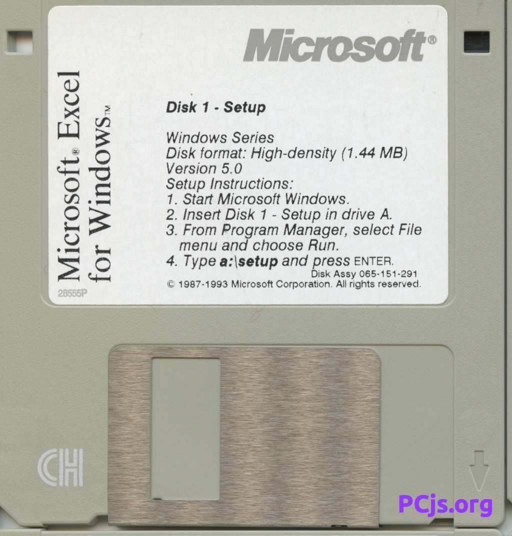 MS Excel 5.0a (Disk 1)