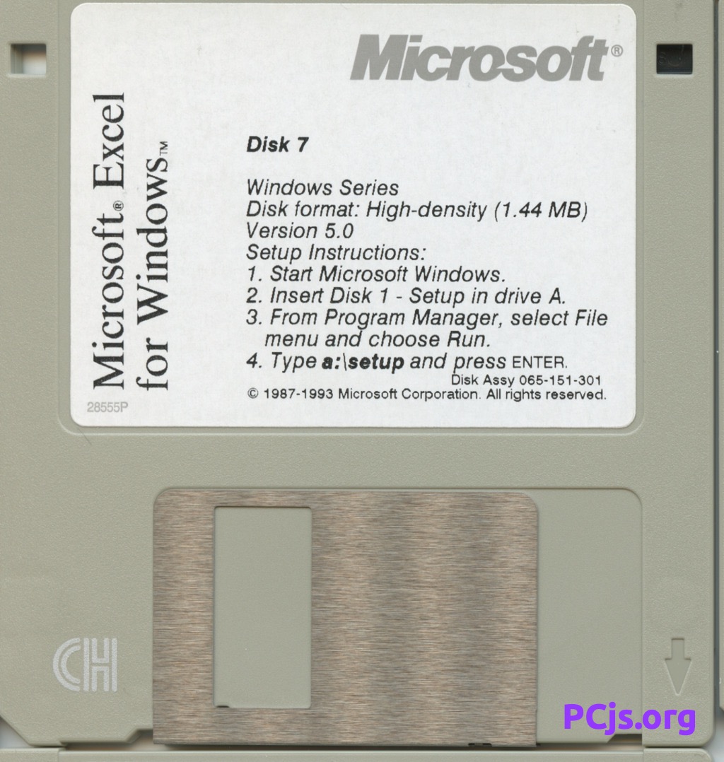 MS Excel 5.0a (Disk 7)