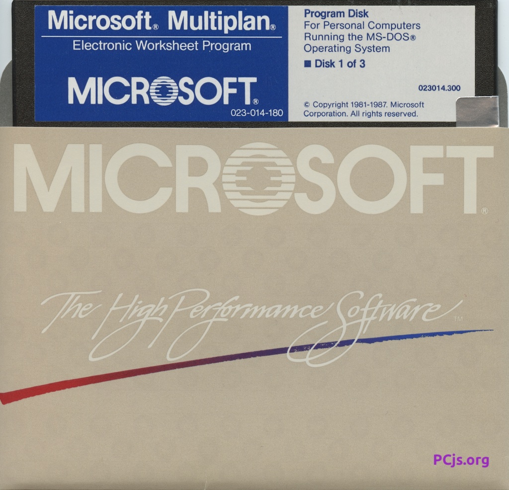 MS Multiplan 3.00 (PROGRAM)