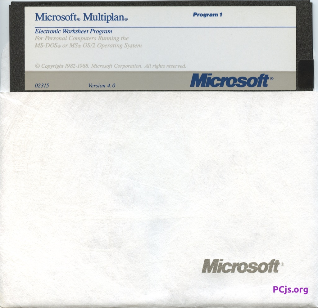 MS Multiplan 4.00 (PROGRAM1)