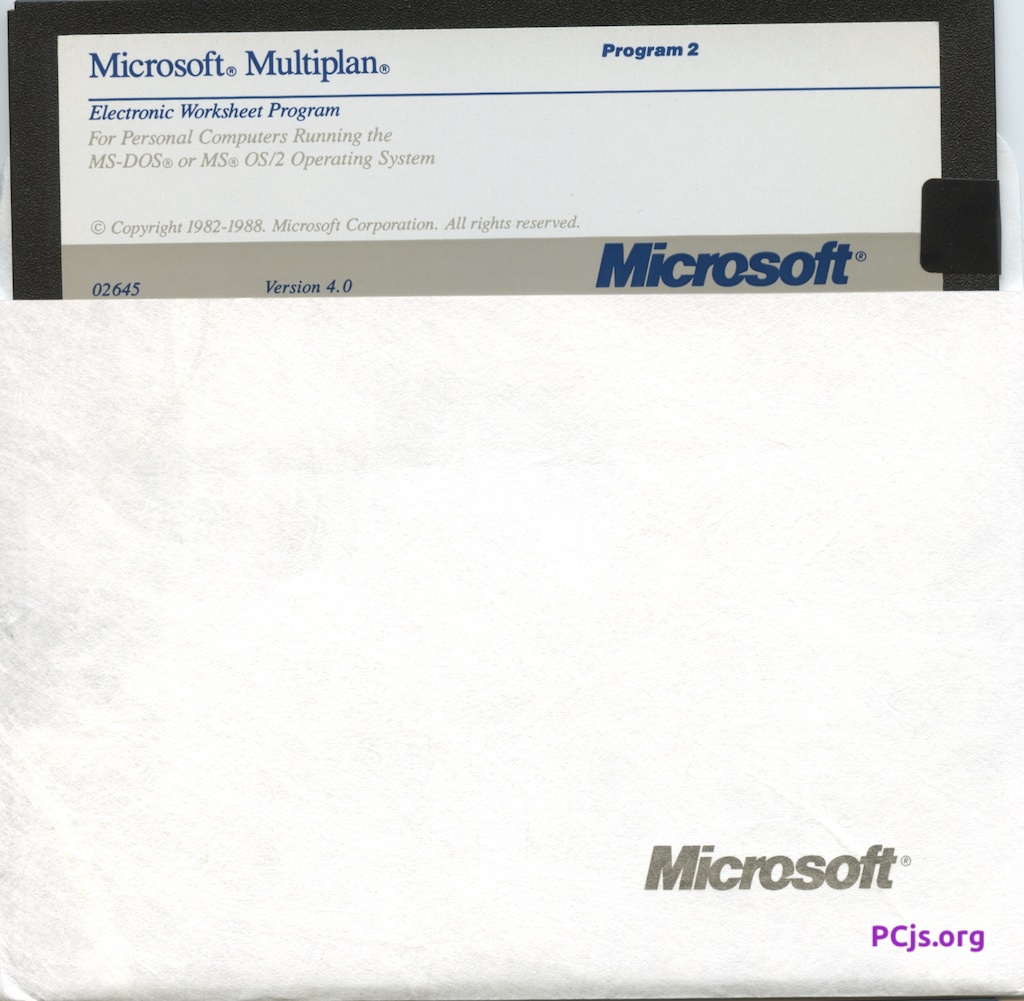 MS Multiplan 4.00 (PROGRAM2)