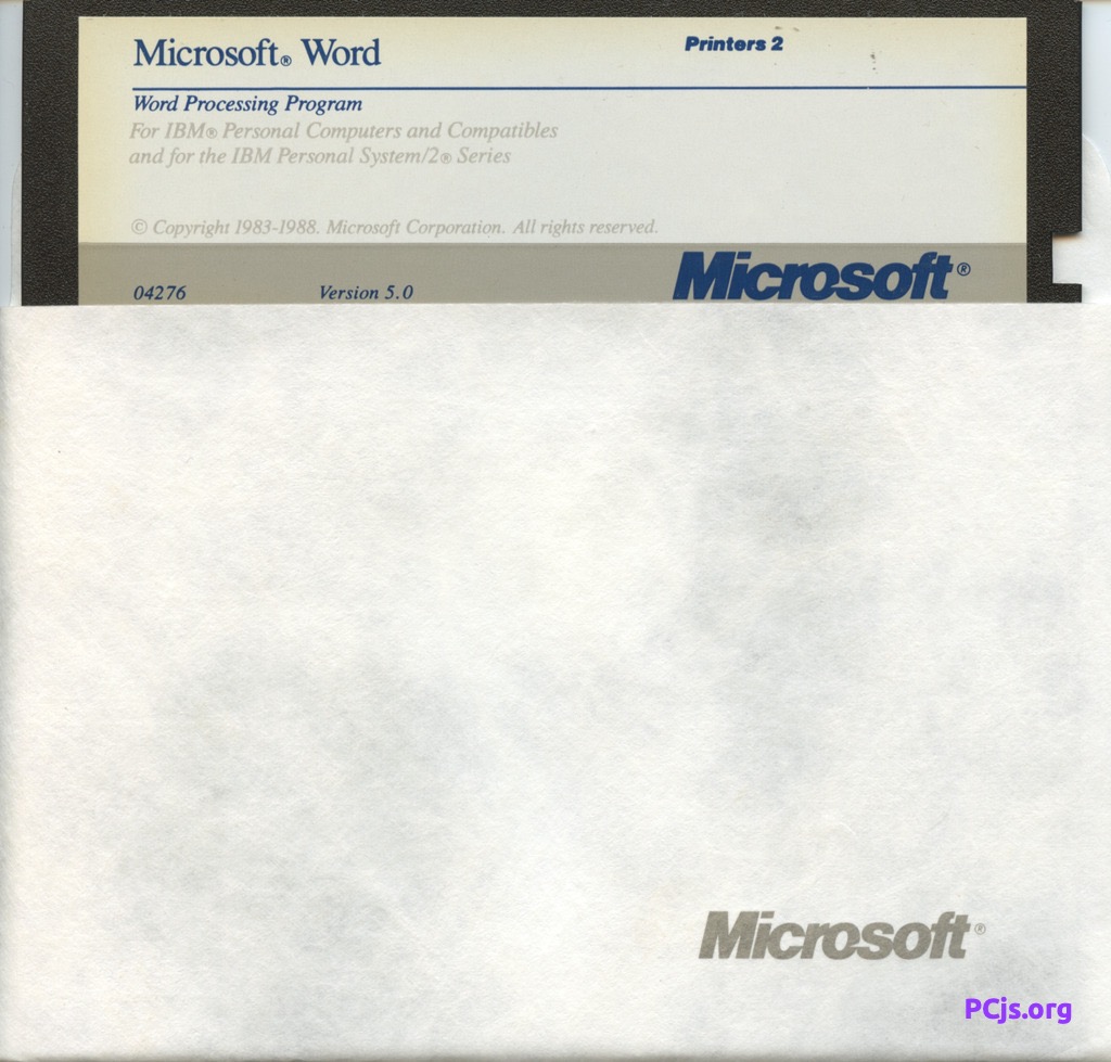 MS Word 5.00 (Printers 2)