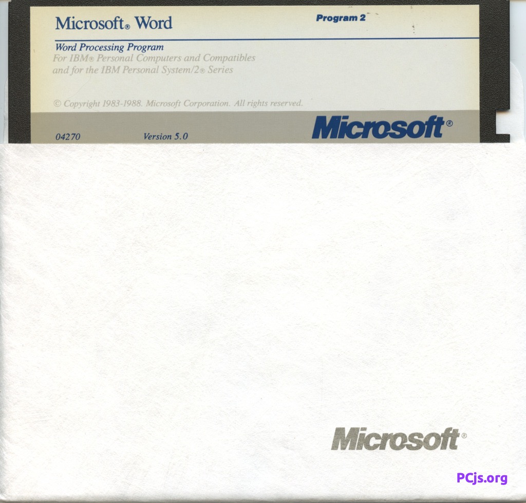 MS Word 5.00 (Program 2)