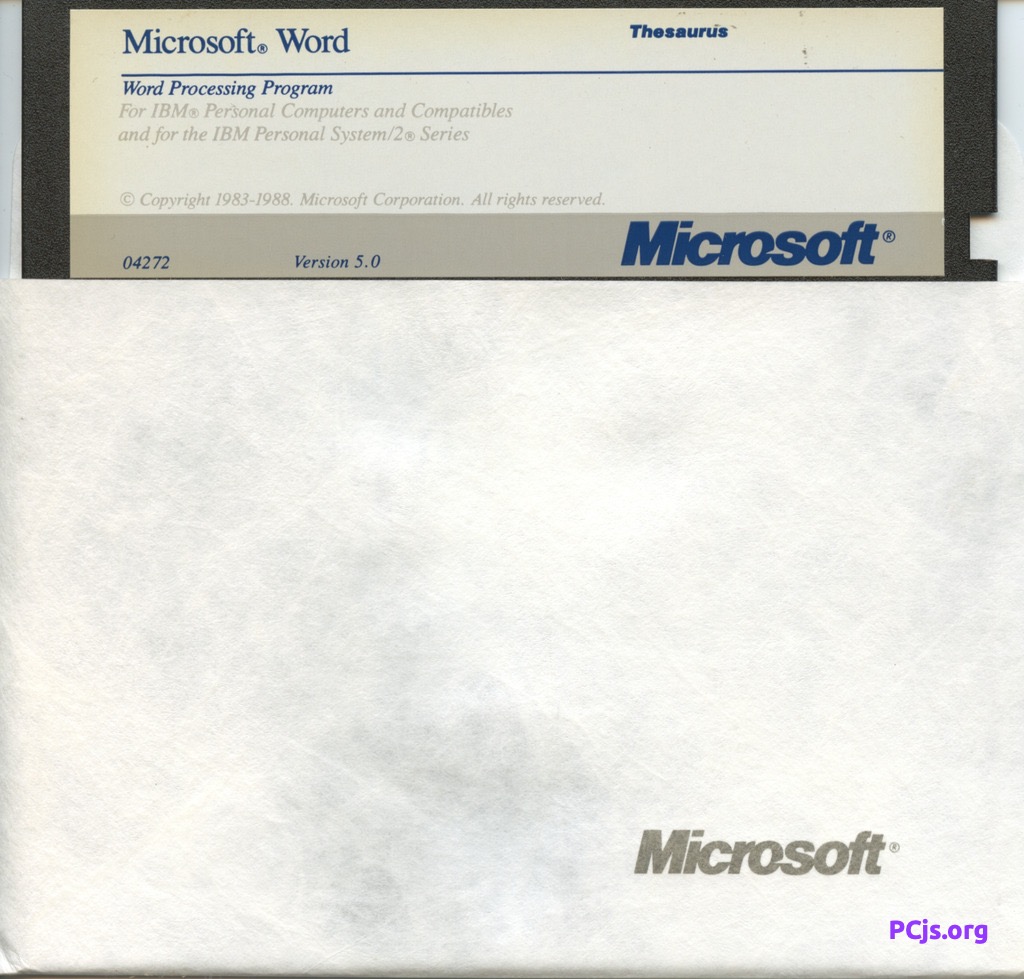 MS Word 5.00 (Thesaurus)