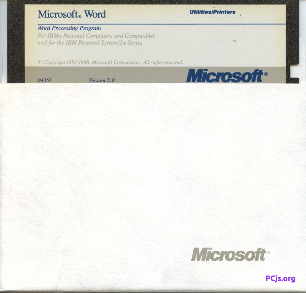 MS Word 5.00 (Utilities/Print)
