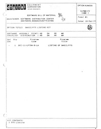 LISTING OF BASIC/PTS (Mar 1977)